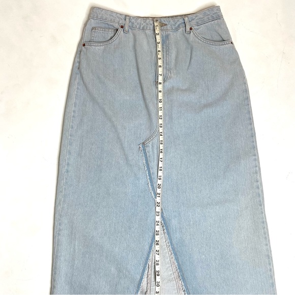 TOPSHOP Raw Hem Denim Midaxi (mid maxi) Skirt - Picture 4 of 15